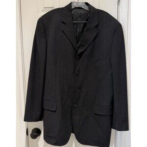 Mondo Di Marco Mens Black Wool Blend Blazer Sport Coat 3 Button Classic 42 Reg